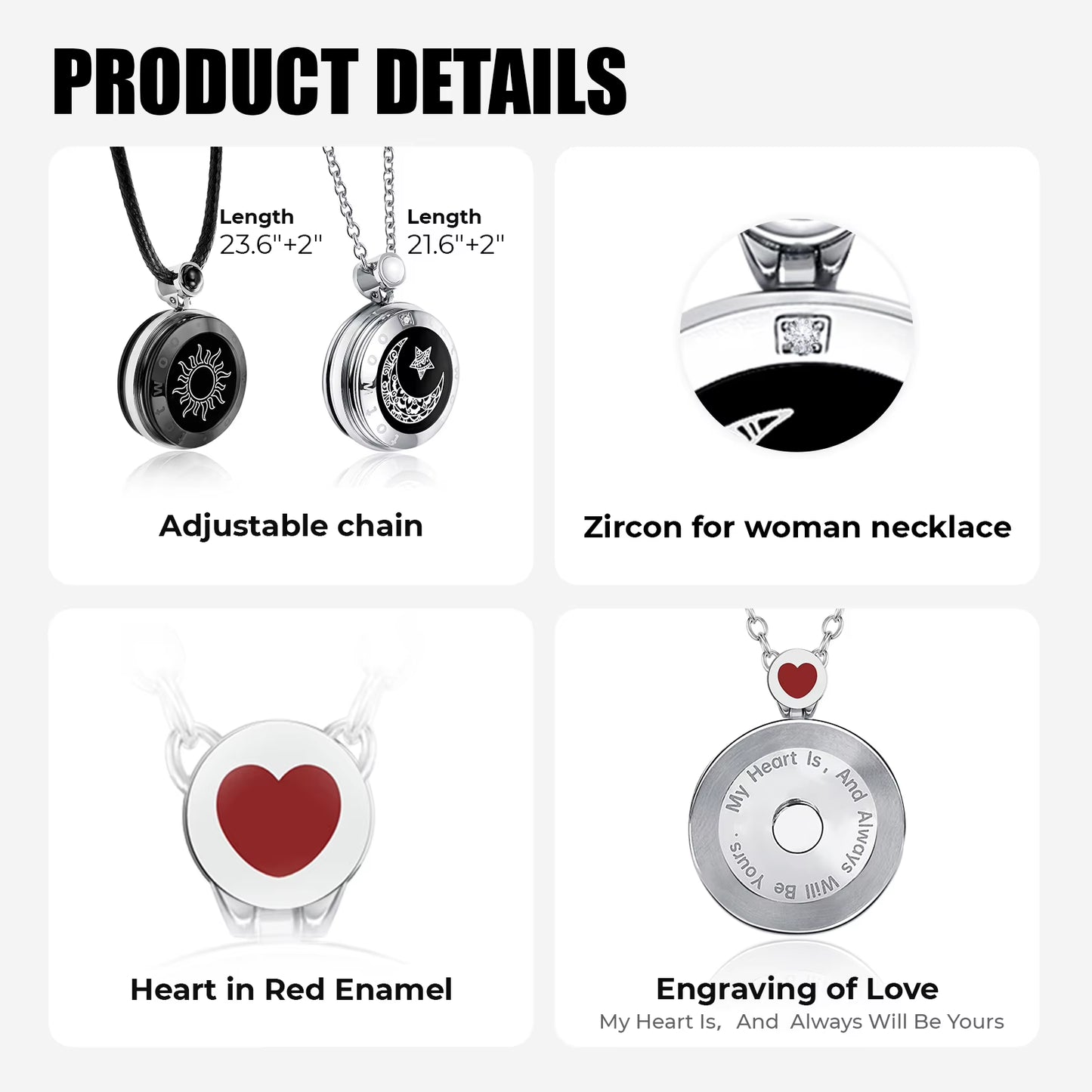 Matching Touch Necklaces for Couples Long Distance Connection Jewelry Bluetooth Smart Gift for Anniversary