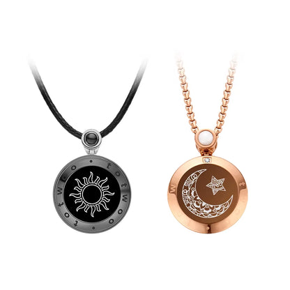 Matching Touch Necklaces for Couples Long Distance Connection Jewelry Bluetooth Smart Gift for Anniversary